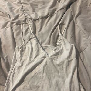 Brandy Melville White Lace Trim Top